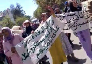 إحتجاجات ساكنة دوار بغادة بإقليم العرائش