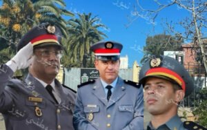 هشام مجاهد القائد الجهوي للدرك الملكيفف سطات رفقة قائد السرية و رئيس المركز الترابي فضالات