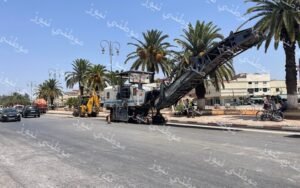 الأشغال الجارية الان في شارع الحسن الثاني