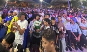 جانب من الحضور المكثف بالمهرجان الخطابي لحزب الأصالة والمعاصرة في بنسليمان