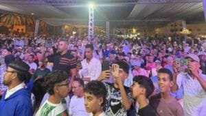 جانب من الحضور المكثف بالمهرجان الخطابي لحزب الأصالة والمعاصرة في بنسليمان